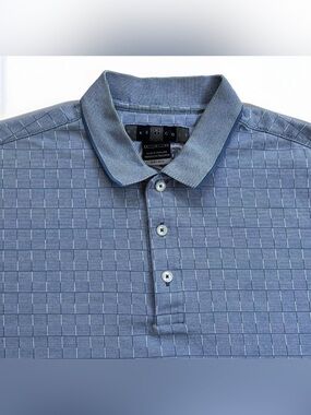 Vintage Nike Golf Dri-FIT Polo Shirt Men's L Short Sleeve Check Blue Golf